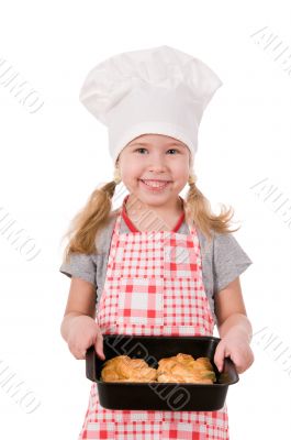 girl in chef`s hat