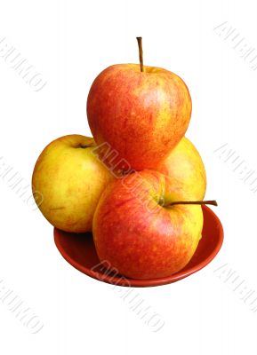 nice apples on the plate