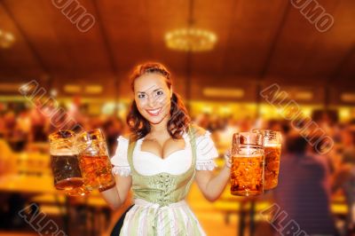 Bavarian wheat beer with girls cheer