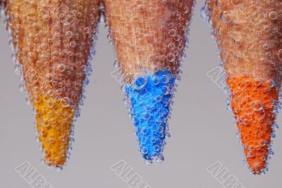 three pencil very close