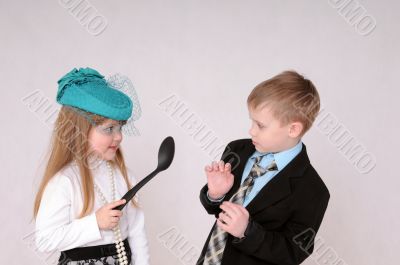 girl with large spoon