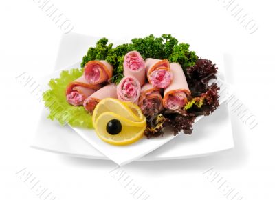 Ham roll with horseradish