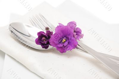 Cutlery with violet