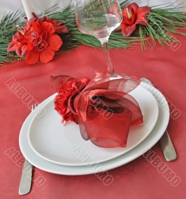 New Year or Christmas table close-up New Year or Christmas table close-up