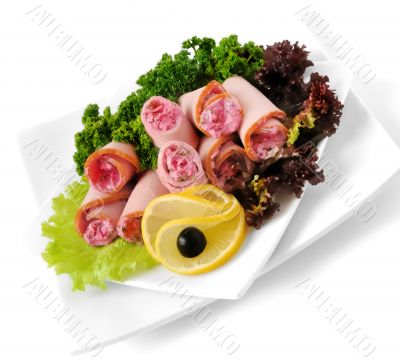 Ham roll with horseradish Ham roll with horseradish