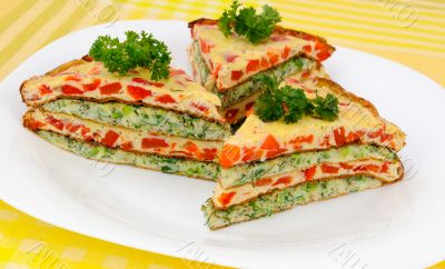 Omelet with peppers and herbs Omelet with peppers and herbs