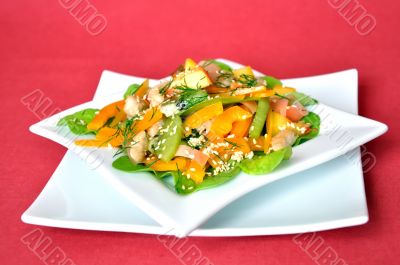 salad vegetables and arugula