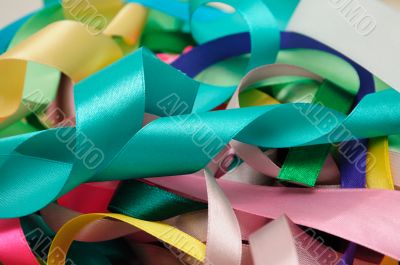 Multi-colored satin ribbons Multi-colored satin ribbons