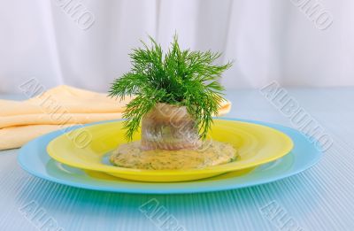 Herring in mustard sauce