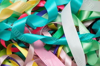 Multi-colored satin ribbons Multi-colored satin ribbons