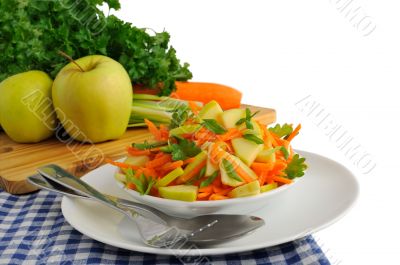 Apple and carrot salad with green onions Apple and carrot salad with green onions