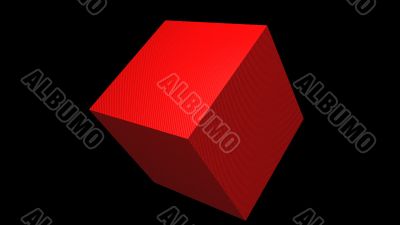 3D Red Cube Textured Tlited