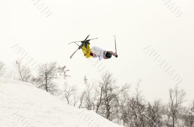 skier flip in the air
