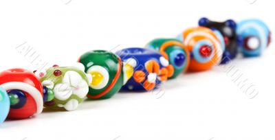 colored glass beads hand