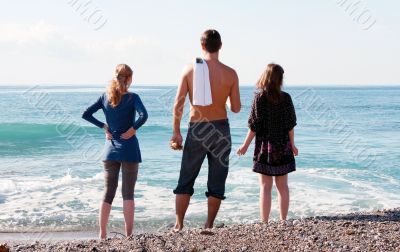 man and two girls