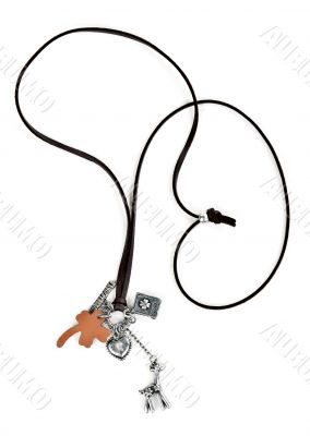 necklace with leather strap