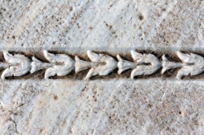 Carved patterns in marble