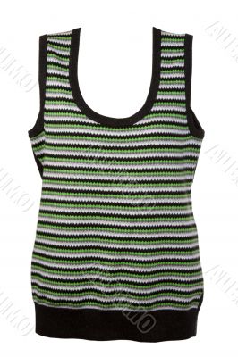 warm waistcoat with green stripes