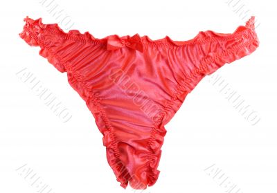 Female red lace panties