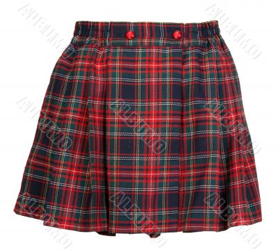 Plaid red feminine skirt
