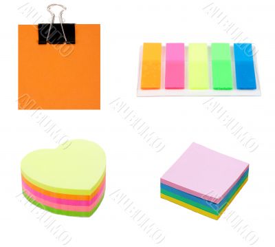 Collage, colored office stickers