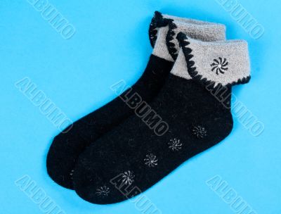 a pair of wool socks