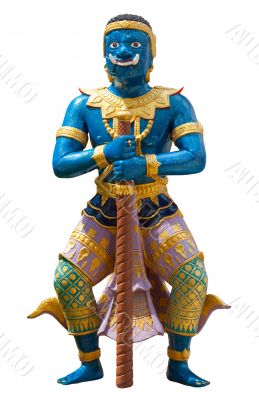 monument, a Thai soldier guarding the entrance to the temple