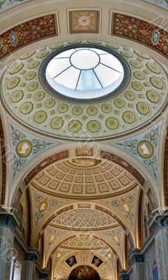 painted ceiling at the Hermitage