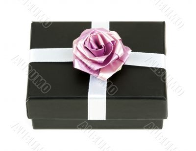 black gift box with bow