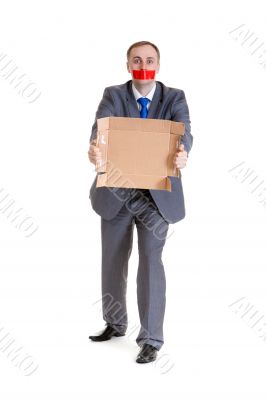 man with his mouth sealed