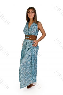 beautiful girl in a long dress