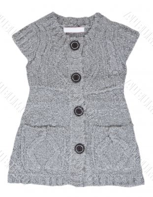 Grey knitted waistcoat with the buttons