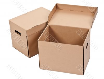 two cardboard boxes