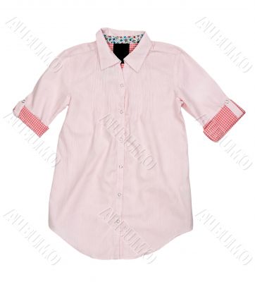 Pink summer shirt with short sleeves