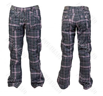 collage two warm plaid pants