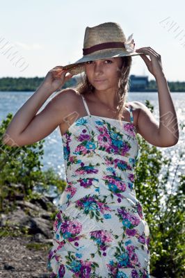 girl in a straw hat