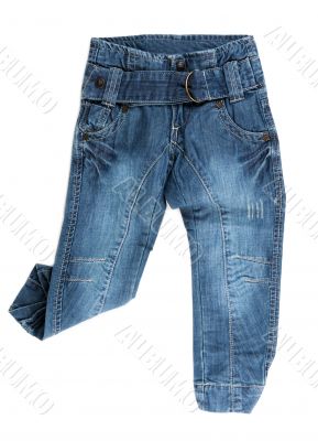 blue denim trousers