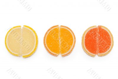 Three round jelly candy