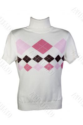 light sweater with a pattern in a diamond pattern