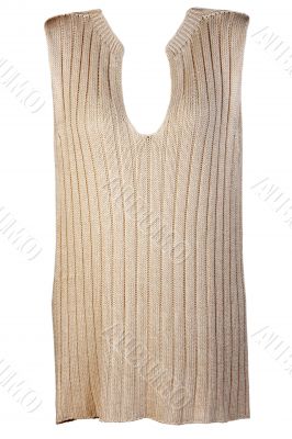 Beige knitted vest