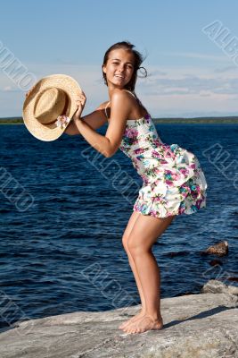 girl with a straw hat