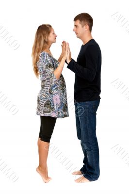 beautiful couple in the studio