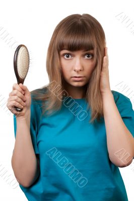 young beautiful girl is combed