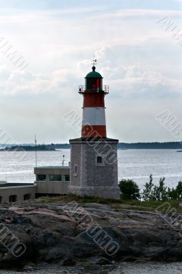 lonely lighthouse on a rock