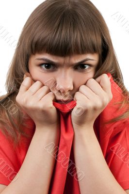 portrait of a young brunette