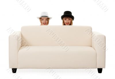 Two girls on the couch