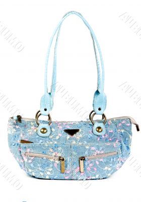 blue handbag