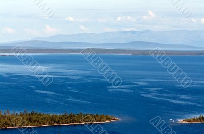Landscape, the northern lake with islands