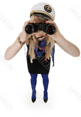 girl with binoculars