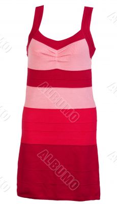 red knit striped dress